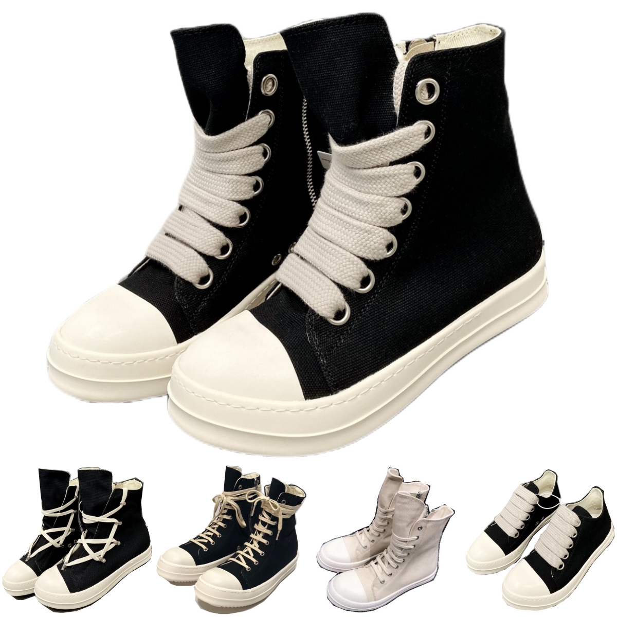 Designer man Rick Owen Boots women Canvas flat high top shoes Black Lace Up Leather Shoe Rubber Sole Genuine Pentagram Shoelace Creamy Sole With Box Size 35-47, 12
Designer man Rick Owen Boots women Canvas flat high top shoes Black Lace Up Leather Shoe Rubber Sole Genuine Pentagram Shoelace Creamy Sole With Box Size 35-47, 12