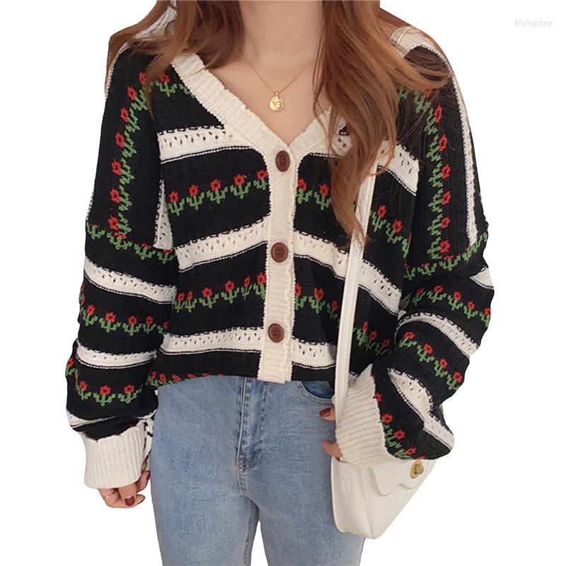Women's Knits Y2k Women Sweater Cardigan E-girl Casual Knit Button Flower Stripe Long Sleeve V-neck Female Knitwear Knitted Coat Tops Autumn, Black
Women's Knits Y2k Women Sweater Cardigan E-girl Casual Knit Button Flower Stripe Long Sleeve V-neck Female Knitwear Knitted Coat Tops Autumn, Black