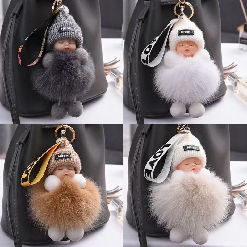 Fox Hairball bag hanging ornament Sleep doll plush action figure Backpack pendant Car key accessories female cute plush
Fox Hairball bag hanging ornament Sleep doll plush action figure Backpack pendant Car key accessories female cute plush