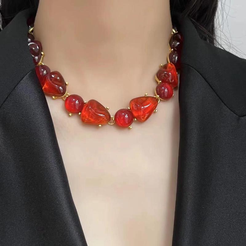 Chains Vintage Red Natural Stone Choker Necklaces Wedding Anniversary Delicate Clavicle Collar For Women Female Fashion Jewelry
Chains Vintage Red Natural Stone Choker Necklaces Wedding Anniversary Delicate Clavicle Collar For Women Female Fashion Jewelry