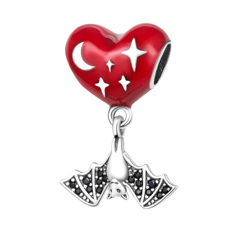 The New Popular 925 Sterling Silver Designer S925 Snake Bead Diy Accessories Cupids Love Heart Shaped Pendant Pearl