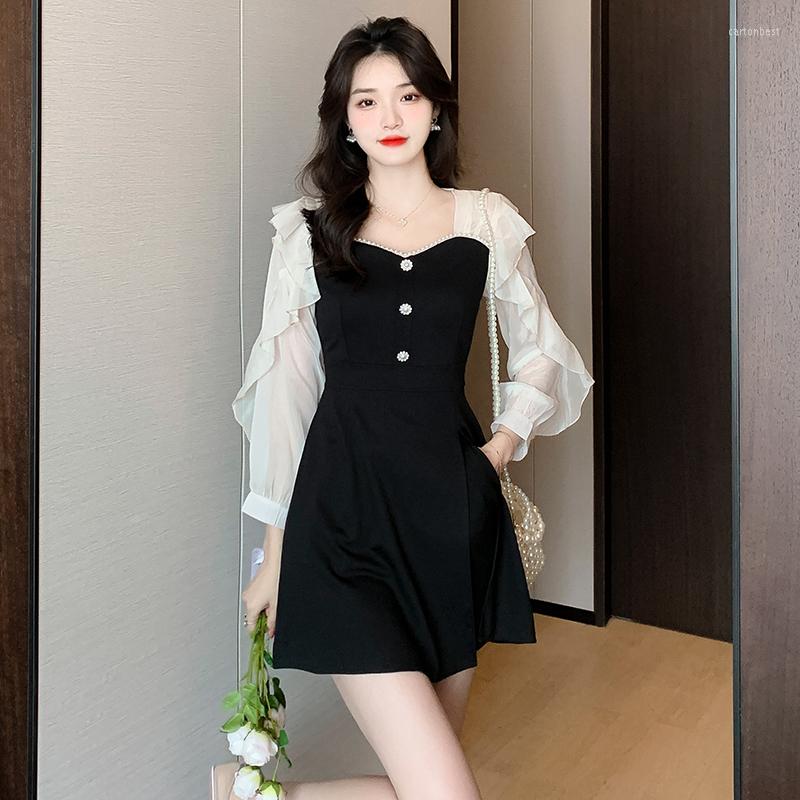 Work Dresses 2023 Autumn Women Stitching Slim Ruffled Sleeve Slit Dress And Shorts Two-piece Set Female Outfits, Black set
Work Dresses 2023 Autumn Women Stitching Slim Ruffled Sleeve Slit Dress And Shorts Two-piece Set Female Outfits, Black set