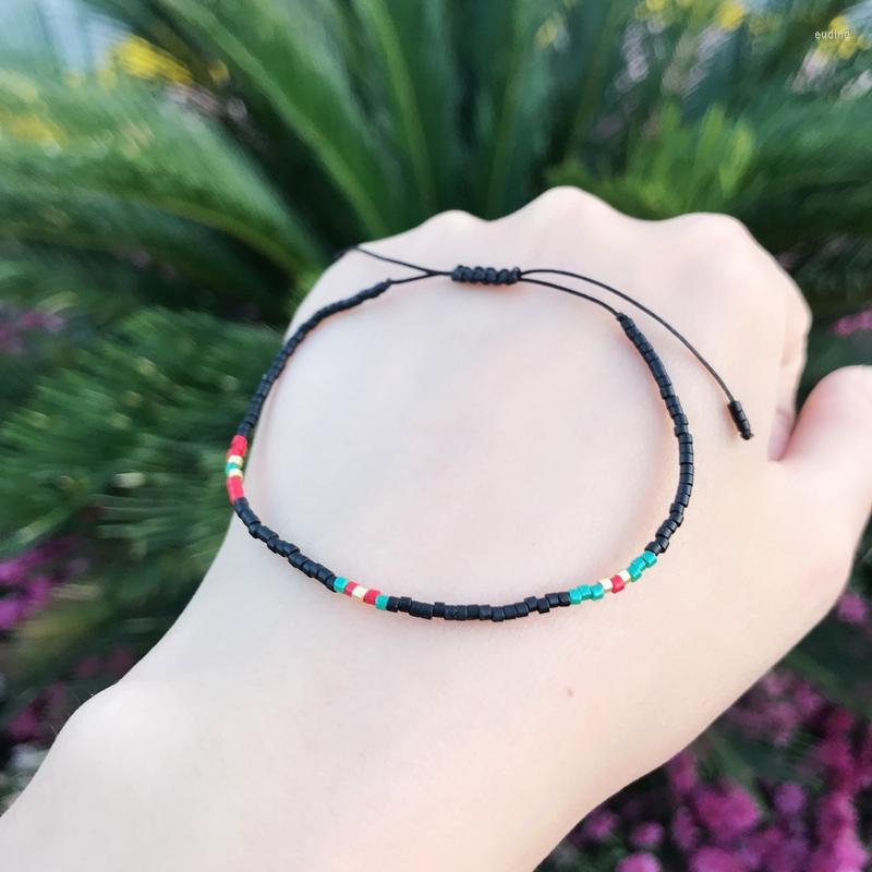 Charm Bracelets Ethnic Bracelet Pusera Fashion Simple Black Beads Women's Bohe Bileklik Rope Chain Jewelry Miyuki
Charm Bracelets Ethnic Bracelet Pusera Fashion Simple Black Beads Women's Bohe Bileklik Rope Chain Jewelry Miyuki