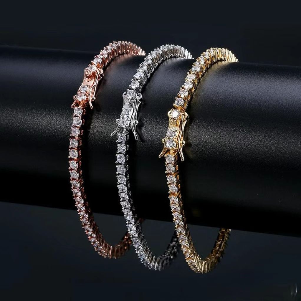 Rock Tennis Chains Hip-hop Tide Men's Bracelet Zircon-microencased 3mm Bracelet Tennis bracelets For Men And Women Iced Out Jewelry
Rock Tennis Chains Hip-hop Tide Men's Bracelet Zircon-microencased 3mm Bracelet Tennis bracelets For Men And Women Iced Out Jewelry