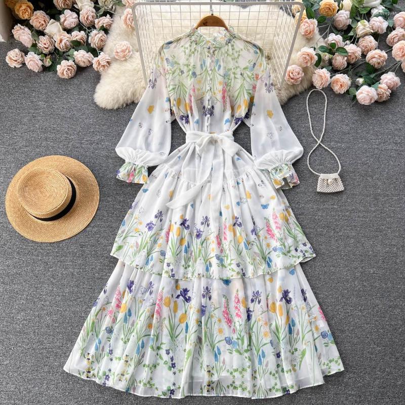 Casual Dresses Spring Summer Fashion Long Sleeve Floral Printed Wooden Ear Maxi Dress Women Elegant Vintage Vestidos De Verano Mujer J001, White
Casual Dresses Spring Summer Fashion Long Sleeve Floral Printed Wooden Ear Maxi Dress Women Elegant Vintage Vestidos De Verano Mujer J001, White