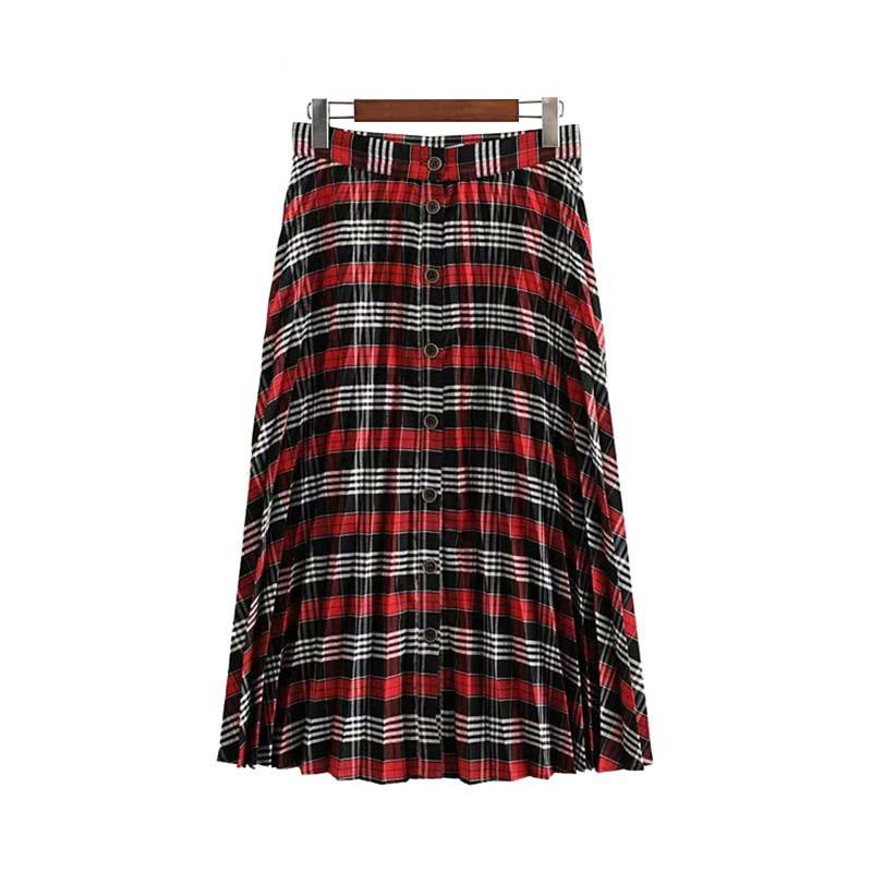Skirts 2023 Elegant Plaid Pleated England Style A-Line Buttons Midi Skirt Women Vintage Loose Chic Ladies Faldas Mujer, Picture shown
Skirts 2023 Elegant Plaid Pleated England Style A-Line Buttons Midi Skirt Women Vintage Loose Chic Ladies Faldas Mujer, Picture shown