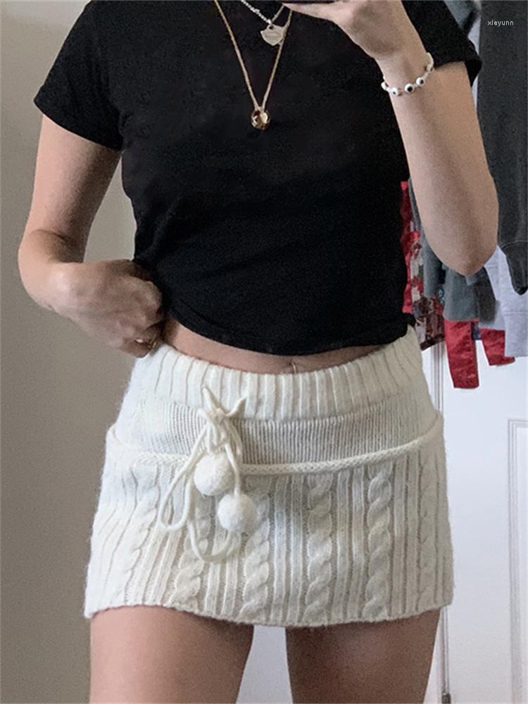 Skirts Y2k Knitted Short Skirt Preppy Style Cute Young Girl Streetwear Aesthetic Fairycore Drawstring Women Fall Winter Clothing, White
Skirts Y2k Knitted Short Skirt Preppy Style Cute Young Girl Streetwear Aesthetic Fairycore Drawstring Women Fall Winter Clothing, White