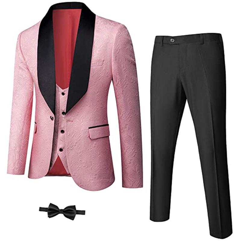 Men's Suits & Blazers Lapel Jacquard Black Pink Men Groom Wear Blazer Tailor-Made 3 Pieces Set Jacket Vest Pants Ties Tuxedos Ropa De Hombre
Men's Suits & Blazers Lapel Jacquard Black Pink Men Groom Wear Blazer Tailor-Made 3 Pieces Set Jacket Vest Pants Ties Tuxedos Ropa De Hombre