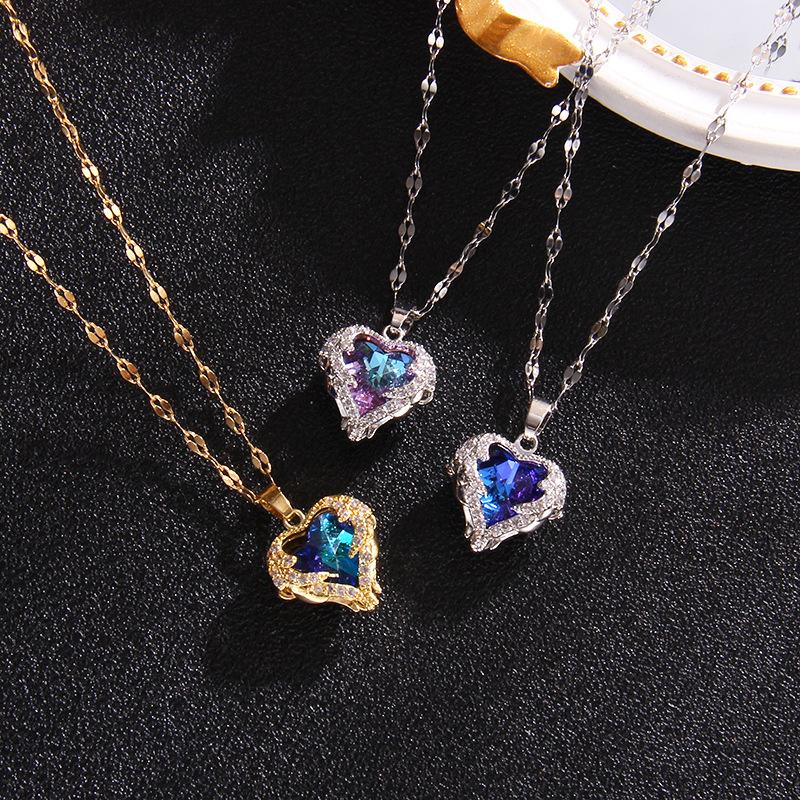 Pendant Necklaces Stainless Steel Colorful Ocean Heart Zirconia Necklace For Women Luxury Jewelry Choker Chain NecklacesPendant
Pendant Necklaces Stainless Steel Colorful Ocean Heart Zirconia Necklace For Women Luxury Jewelry Choker Chain NecklacesPendant
