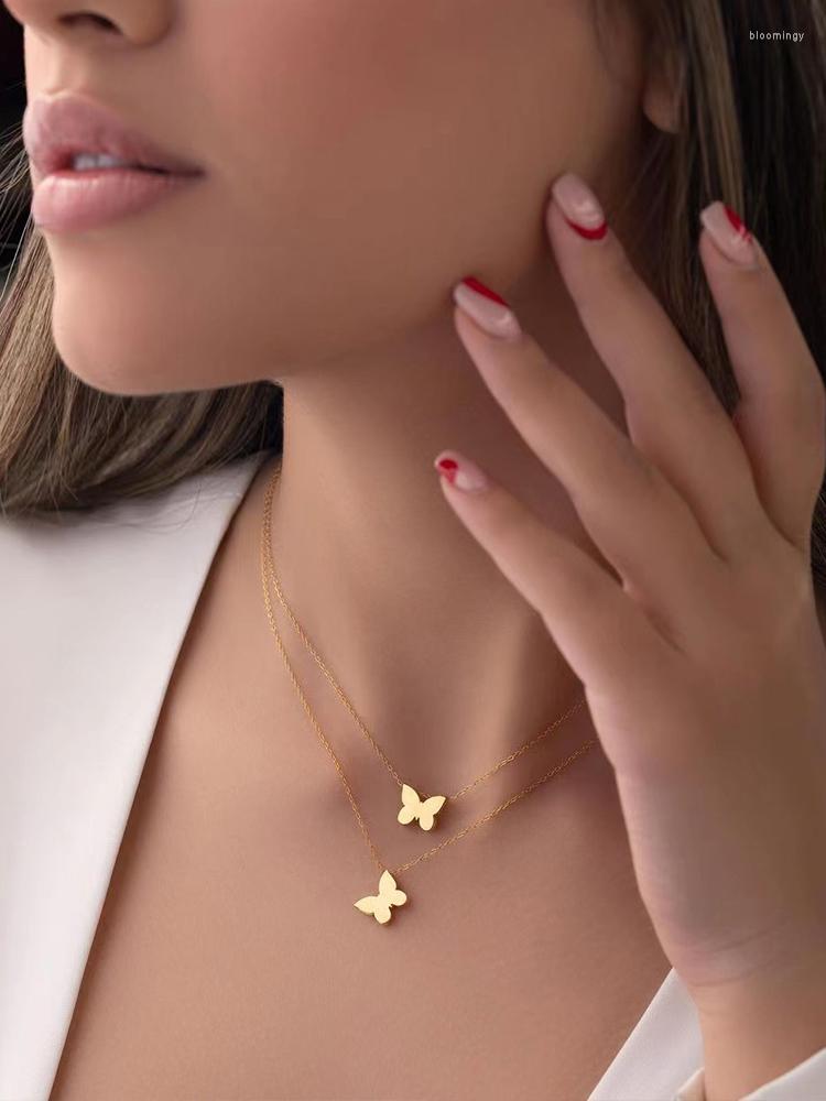 Chains Europe And The United States S925 Sterling Silver Double Layer Butterfly Stacked Necklace Female INS Hip-Hop Simple Pendant Coll
Chains Europe And The United States S925 Sterling Silver Double Layer Butterfly Stacked Necklace Female INS Hip-Hop Simple Pendant Coll