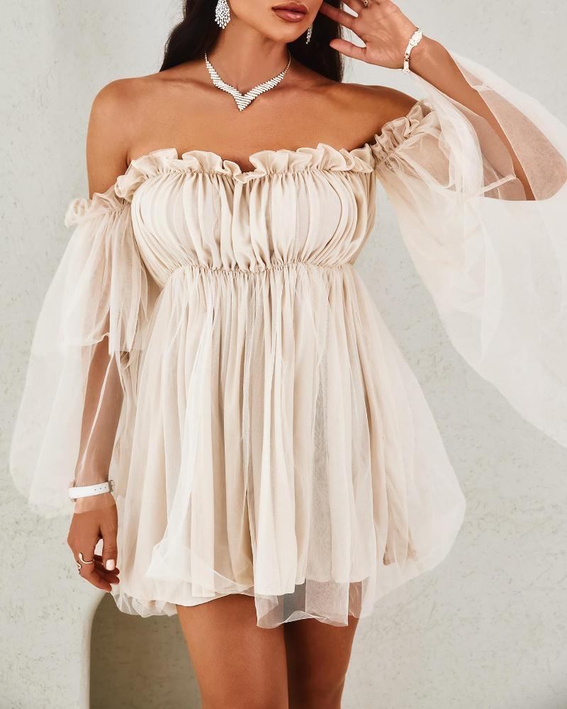 Casual Dresses Women Long Flare Sleeve High Waist Mini Loose Dress Off Shoulder Frill Trim Sheer Mesh Swing Strapless Sexy Ruffles, Apricot
Casual Dresses Women Long Flare Sleeve High Waist Mini Loose Dress Off Shoulder Frill Trim Sheer Mesh Swing Strapless Sexy Ruffles, Apricot