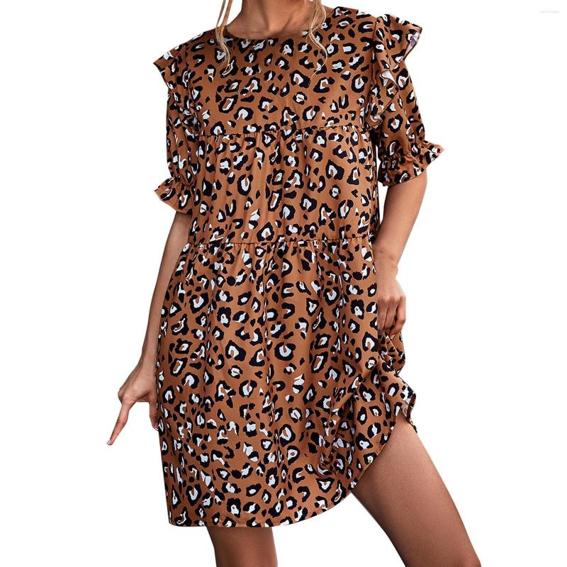 Casual Dresses Women's Dress Summer Short Puff Sleeve Leopard Print Ruffle Loose Flowy Swing Mini Tunic Roupas Femininas, Coffee
Casual Dresses Women's Dress Summer Short Puff Sleeve Leopard Print Ruffle Loose Flowy Swing Mini Tunic Roupas Femininas, Coffee