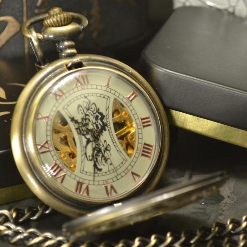 Pocket Watches Luxury Skeleton Bronze Retro Antique Mechanical Watch Men Chain Necklace Business & Fob, Picture shown 
Pocket Watches Luxury Skeleton Bronze Retro Antique Mechanical Watch Men Chain Necklace Business & Fob, Picture shown
