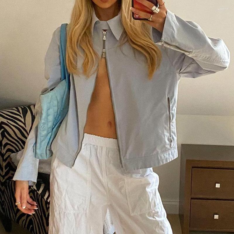 Women' Jackets Y2k Preppy Light Blue Solid Color Casual Zip Up Spring Fall 2023 Vintage Long Sleeve Coats Women Korean Outwear, Sky blue
Women' Jackets Y2k Preppy Light Blue Solid Color Casual Zip Up Spring Fall 2023 Vintage Long Sleeve Coats Women Korean Outwear, Sky blue