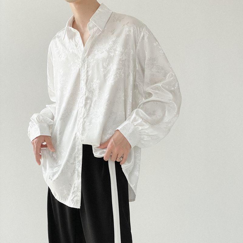 Men's Casual Shirts Korean Clothes White Jacquard For Men And Women Loose Handsome Long Sleeve Beach Shirt Drape Blouse StreetwearMen's
Men's Casual Shirts Korean Clothes White Jacquard For Men And Women Loose Handsome Long Sleeve Beach Shirt Drape Blouse StreetwearMen's
