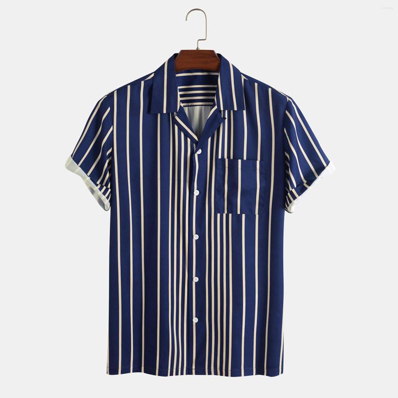 Men's T Shirts Shirt For ManStriped DailyShort Hawaiian Loose T-shirt Cardigan Blouses Business Lapel Casual White, Navy
Men's T Shirts Shirt For ManStriped DailyShort Hawaiian Loose T-shirt Cardigan Blouses Business Lapel Casual White, Navy