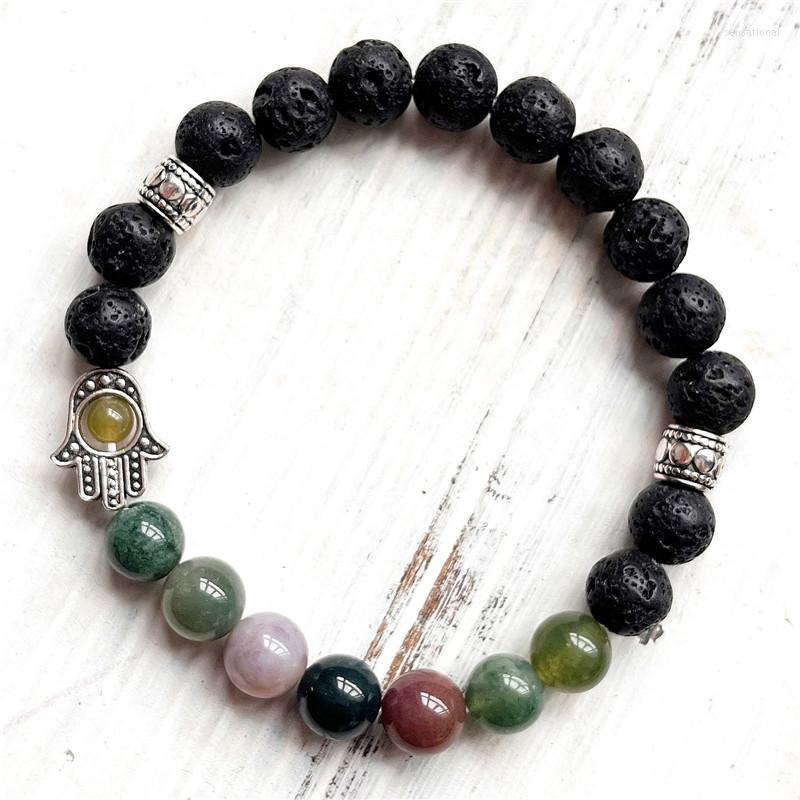 Strand 8MM Natural Black Lava Stone Charm Bracelet For Men Women Elastic Bracelets Hand Made High Quality Palm Accessories
Strand 8MM Natural Black Lava Stone Charm Bracelet For Men Women Elastic Bracelets Hand Made High Quality Palm Accessories