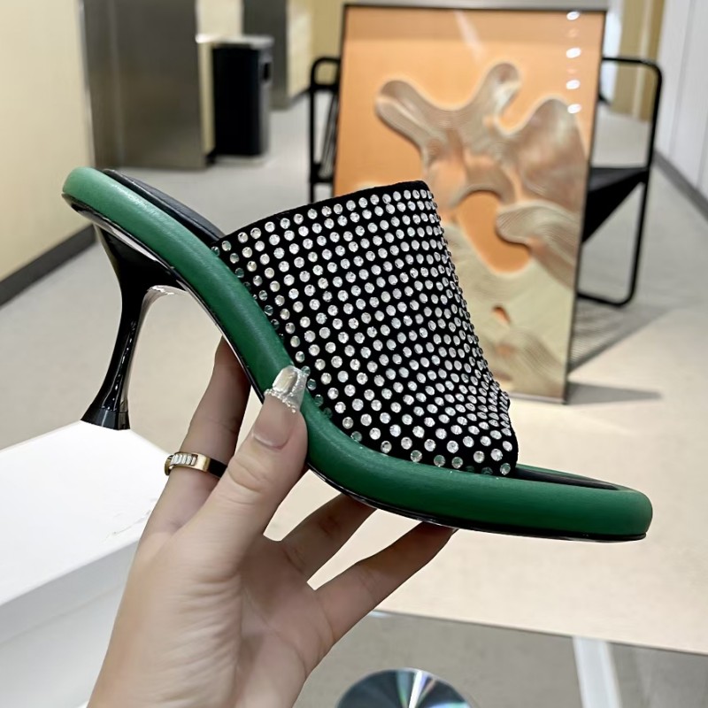 Slippers Spring and Autumn Mule Shoes Female Slippery High Heels 9.cm Slippers Factory Shoes rhinestone silk chunky cowhide non-slip toe, As pic.9.cm
Slippers Spring and Autumn Mule Shoes Female Slippery High Heels 9.cm Slippers Factory Shoes rhinestone silk chunky cowhide non-slip toe, As pic.9.cm