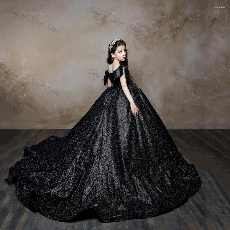 Girl Dresses Black Glitter A-Line Flower Gril Simple Sweep Train Long Princess Pleat V-Neck Bow Kid Birthday Dress
Girl Dresses Black Glitter A-Line Flower Gril Simple Sweep Train Long Princess Pleat V-Neck Bow Kid Birthday Dress