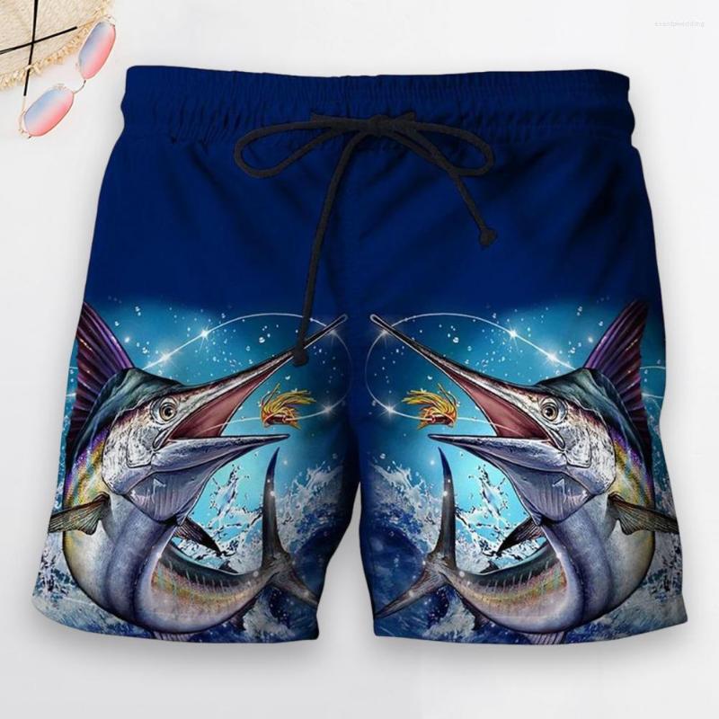 Men's Shorts Shrink Resistant Simple Men Printed Beach Breathable 3D Printing Wear, Blue
