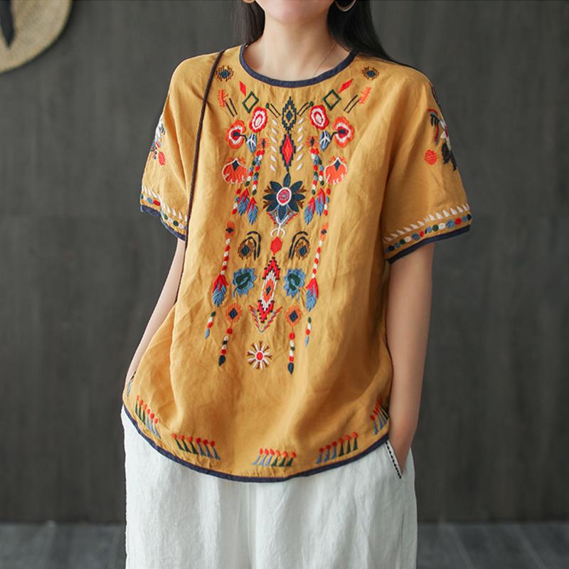 Women's T Shirts Johnature Women Vintage Summer T-Shirts Short Sleeve Loose Soft Linen 2023 Casual Clothes Female Tops, Red
Women's T Shirts Johnature Women Vintage Summer T-Shirts Short Sleeve Loose Soft Linen 2023 Casual Clothes Female Tops, Red