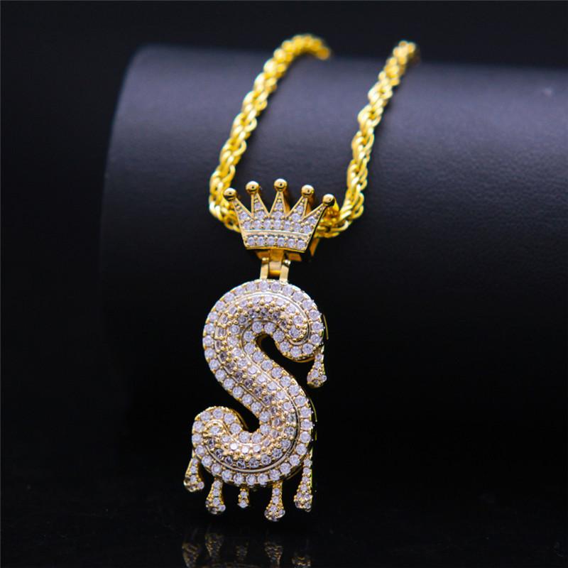 Pendant Necklaces Mainlead Crown Bail Drip Bubble A-Z Letters Necklace Cubic Zirconia For Women Men Hip Hop Jewelry Party
Pendant Necklaces Mainlead Crown Bail Drip Bubble A-Z Letters Necklace Cubic Zirconia For Women Men Hip Hop Jewelry Party