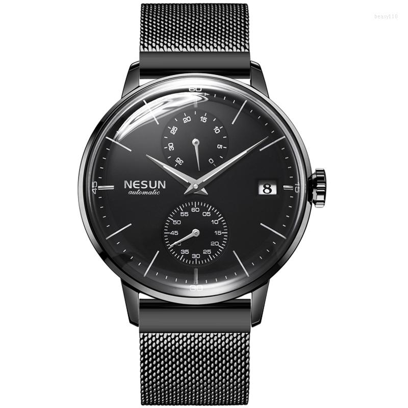 Wristwatches NESUN Men's Waterproof Stainless Steel Automatic Mechanical Watch Top Luxury Sports Business Calendar Luminous Watches2023, Steel-black belt
Wristwatches NESUN Men's Waterproof Stainless Steel Automatic Mechanical Watch Top Luxury Sports Business Calendar Luminous Watches2023, Steel-black belt