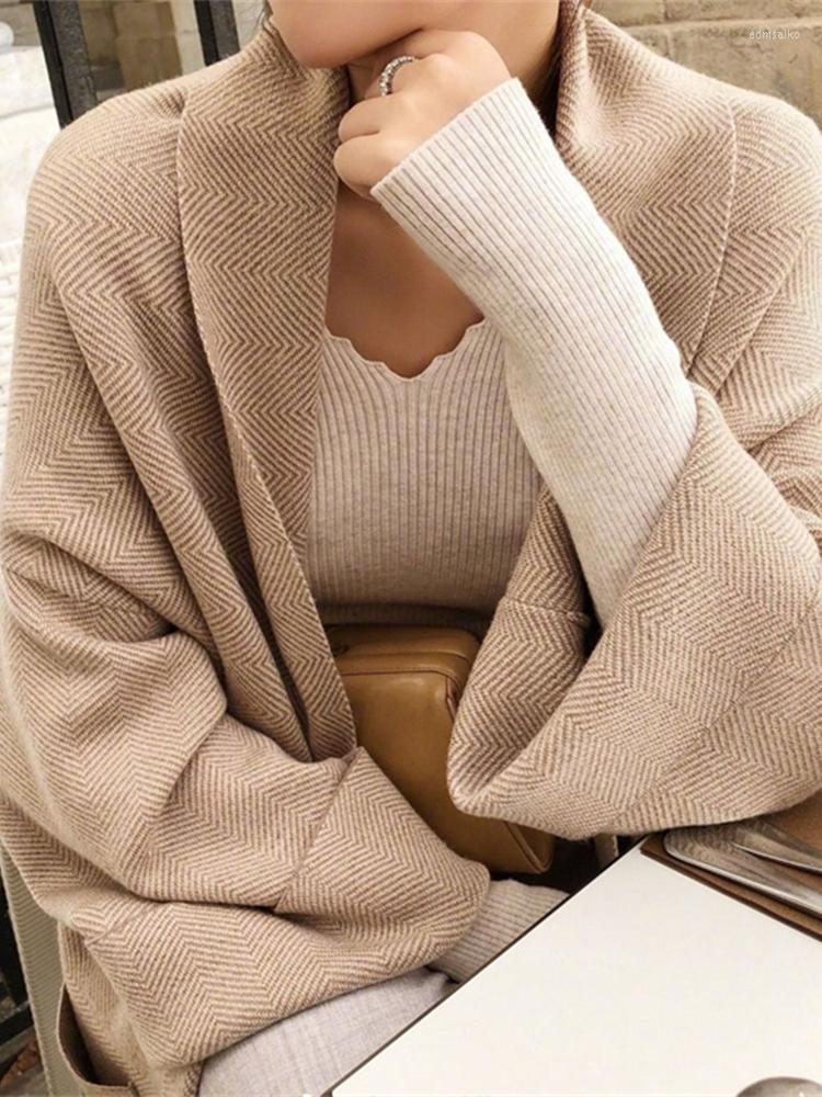 Women's Knits Women Elegant Autumn Winter Loose Knitted Long Cardigan Coat Female Fashion Outerwear Lady 2023 Clothes, Camel
Women's Knits Women Elegant Autumn Winter Loose Knitted Long Cardigan Coat Female Fashion Outerwear Lady 2023 Clothes, Camel