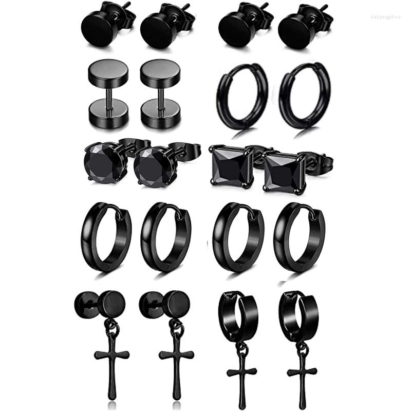 Stud Earrings 1 Pairs/10 Pairs Stainless Steel Round Hao Shi Cross Black Men's And Women's Huggie Piercing Set
Stud Earrings 1 Pairs/10 Pairs Stainless Steel Round Hao Shi Cross Black Men's And Women's Huggie Piercing Set