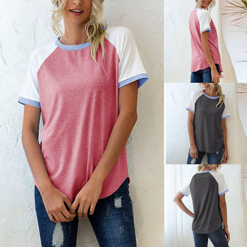 Women' T Shirts Women' Fashion Round Neck Three-Color Stitching Casual Short-Sleeved T-Shirt, Gray
Women' T Shirts Women' Fashion Round Neck Three-Color Stitching Casual Short-Sleeved T-Shirt, Gray