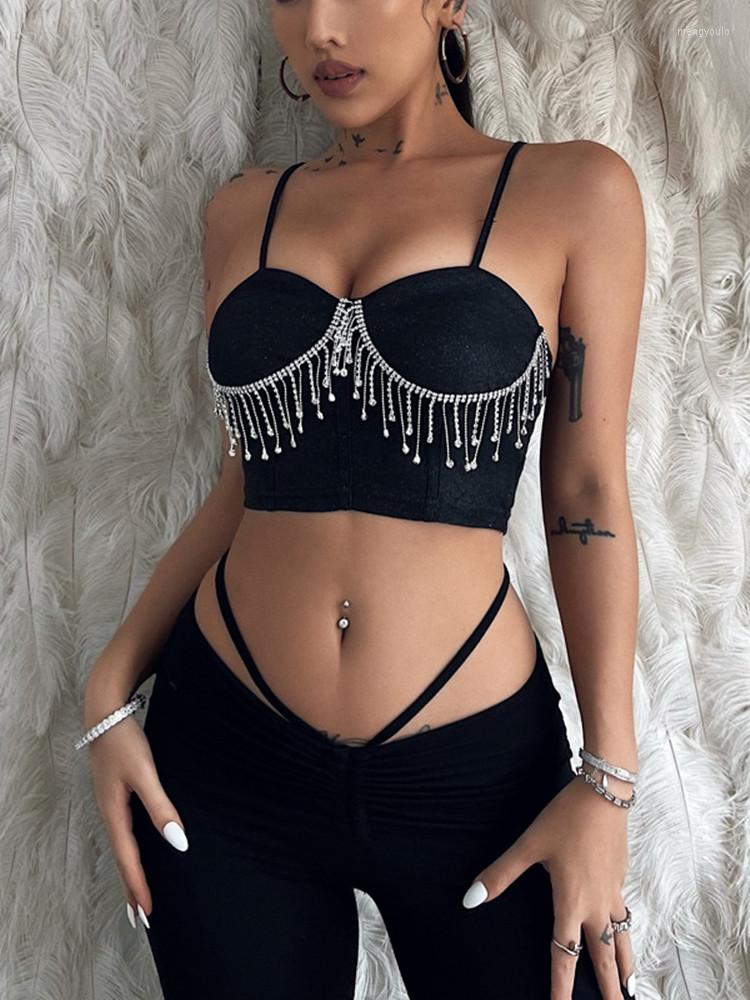Women' Tanks Fashion Sexy Spaghetti Strap Push Up Camisole Tight Backless Sling Bra Party Clubwear Women' Tassel Rhinestone Corset, Black
Women' Tanks Fashion Sexy Spaghetti Strap Push Up Camisole Tight Backless Sling Bra Party Clubwear Women' Tassel Rhinestone Corset, Black