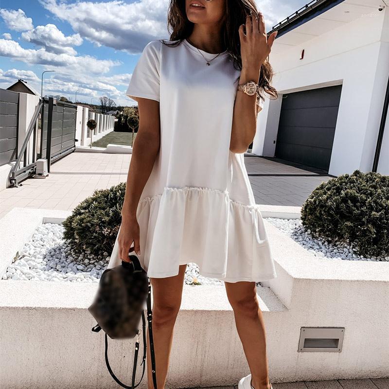 Casual Dresses Summer Women Mini Dress Fashion Solid White Female Short 2023 O Neck Sleeve Lady Vestidos, Yellow
Casual Dresses Summer Women Mini Dress Fashion Solid White Female Short 2023 O Neck Sleeve Lady Vestidos, Yellow
