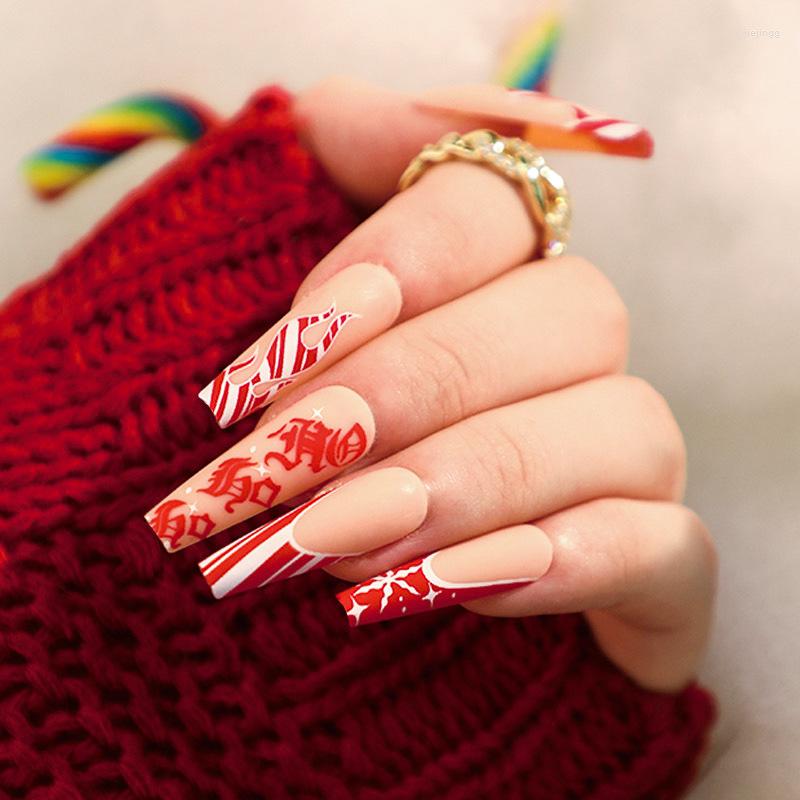 False Nails 24Pcs Christmas Snowflake Flame French Rhinestone Orange Line Wave Love Stereoscopic Flower Design Long, 108
False Nails 24Pcs Christmas Snowflake Flame French Rhinestone Orange Line Wave Love Stereoscopic Flower Design Long, 108