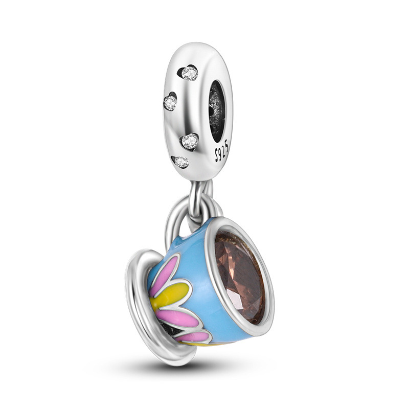 The New Popular 925 Sterling Silver Designer S925 Snake Angel Mother Family Heart Series Of Shiny Beads Charm Bracelet Women DIY Jewelry