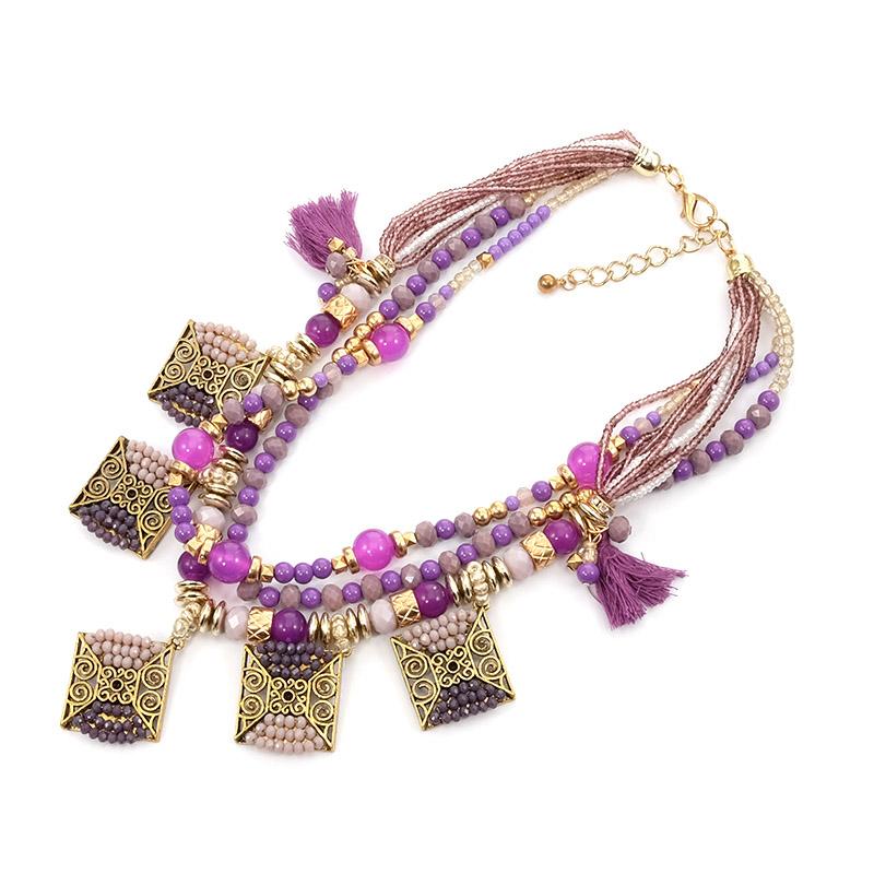 Chains Statement Tassel Beaded Strand Colorful Glass Crystal Chokcer Necklace Metal Pendant Fashion Jewelry For Women Bohemian Trendy
Chains Statement Tassel Beaded Strand Colorful Glass Crystal Chokcer Necklace Metal Pendant Fashion Jewelry For Women Bohemian Trendy