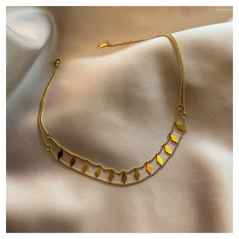 Pendant Necklaces Dainty Rhombus Charms Women Stainless Steel Jewelry Bingling Square Choker Party Sexy Clavicle Chain
Pendant Necklaces Dainty Rhombus Charms Women Stainless Steel Jewelry Bingling Square Choker Party Sexy Clavicle Chain