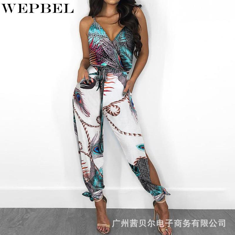 Women' Pants & Capris WEPBEL Jumpsuits Floral Print Slim Tied Summer V-neck High Waist Backless Spaghetti Strap Split, Multicolor
Women' Pants & Capris WEPBEL Jumpsuits Floral Print Slim Tied Summer V-neck High Waist Backless Spaghetti Strap Split, Multicolor