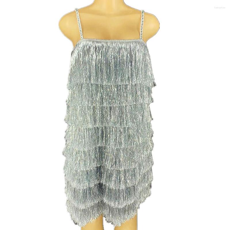Stage Wear Sexy Fringe Cupcake Dresses Suspender Silver Theatrical Costume For Women Nightclub Dance Show Party Evening
Stage Wear Sexy Fringe Cupcake Dresses Suspender Silver Theatrical Costume For Women Nightclub Dance Show Party Evening