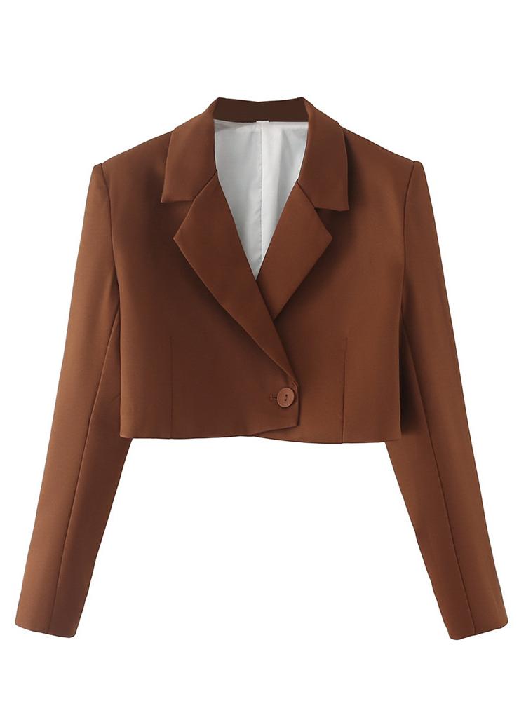 Women' Suits & Blazers Evfer Chic Lady Summer High Waist Fashion Brown Jackets Womens Single Button Casual Office Style Long Sleeve Blazer
Women' Suits & Blazers Evfer Chic Lady Summer High Waist Fashion Brown Jackets Womens Single Button Casual Office Style Long Sleeve Blazer