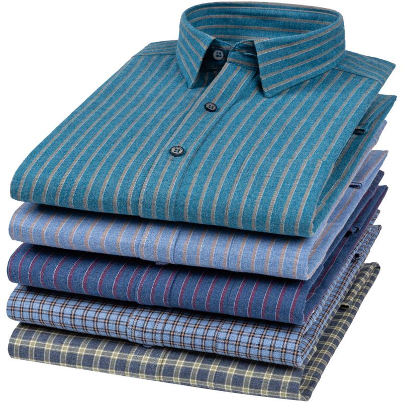 Men's Casual Shirts Spring And Autumn Cotton Striped Shirt Long Sleeve Business Middle-aged Plaid Green WearMen's, 18-286
Men's Casual Shirts Spring And Autumn Cotton Striped Shirt Long Sleeve Business Middle-aged Plaid Green WearMen's, 18-286