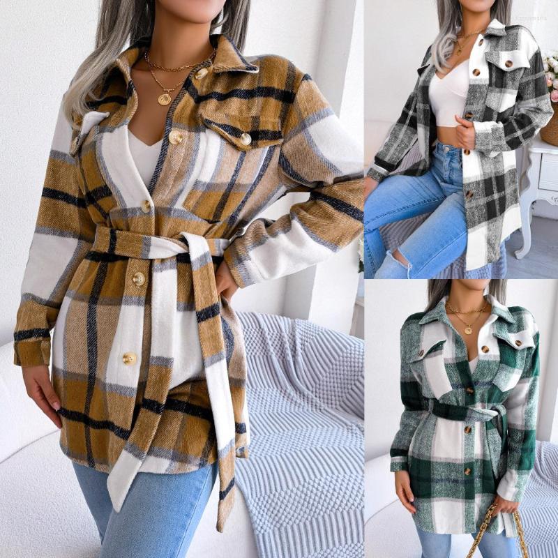 Women' Jackets Autumn And Winter Women' Casual Contrast Plaid Long-Sleeved Lace Woolen Jacket Fashion Versatile Buttons Female
Women' Jackets Autumn And Winter Women' Casual Contrast Plaid Long-Sleeved Lace Woolen Jacket Fashion Versatile Buttons Female
