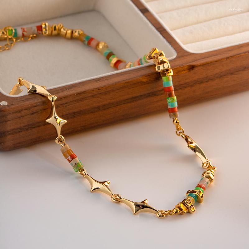 Choker Minar Luxury Multicolor Natural Stone Star Beads Strand For Women 14K Gold Plated Brass Beaded Necklace Gift
Choker Minar Luxury Multicolor Natural Stone Star Beads Strand For Women 14K Gold Plated Brass Beaded Necklace Gift