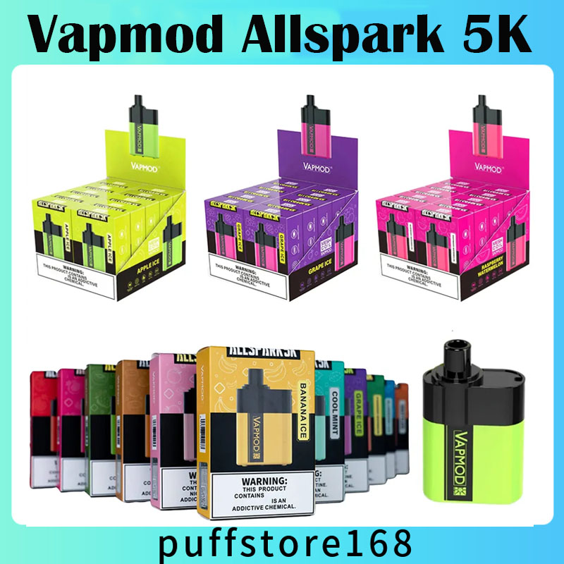 Authentic Vapmod Allspark 5K Disposable E cigarettes 5000 Puffs Vape Pen 15ml Prefilled Pods Mesh Coil Cartridges 650mAh Rechargeable Battery Vaporizers
Authentic Vapmod Allspark 5K Disposable E cigarettes 5000 Puffs Vape Pen 15ml Prefilled Pods Mesh Coil Cartridges 650mAh Rechargeable Battery Vaporizers