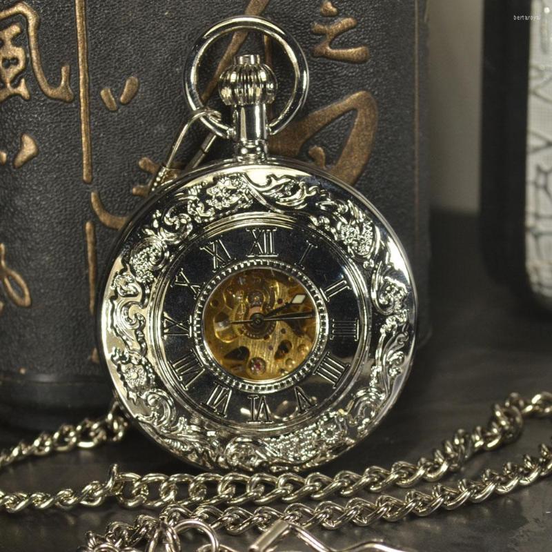 Pocket Watches TIEDAN Steampunk Men Antique Necklace Chain Silver Fob Watch Skeleton Automatic Mechanical, Picture shown
Pocket Watches TIEDAN Steampunk Men Antique Necklace Chain Silver Fob Watch Skeleton Automatic Mechanical, Picture shown