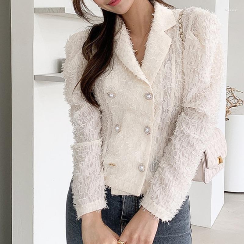 Women' Blouses White Women Shirts Elegant Notched Collar Double Breasted Puff Long Sleeve Shirt Fashion Tassel Ladies Tops
Women' Blouses White Women Shirts Elegant Notched Collar Double Breasted Puff Long Sleeve Shirt Fashion Tassel Ladies Tops