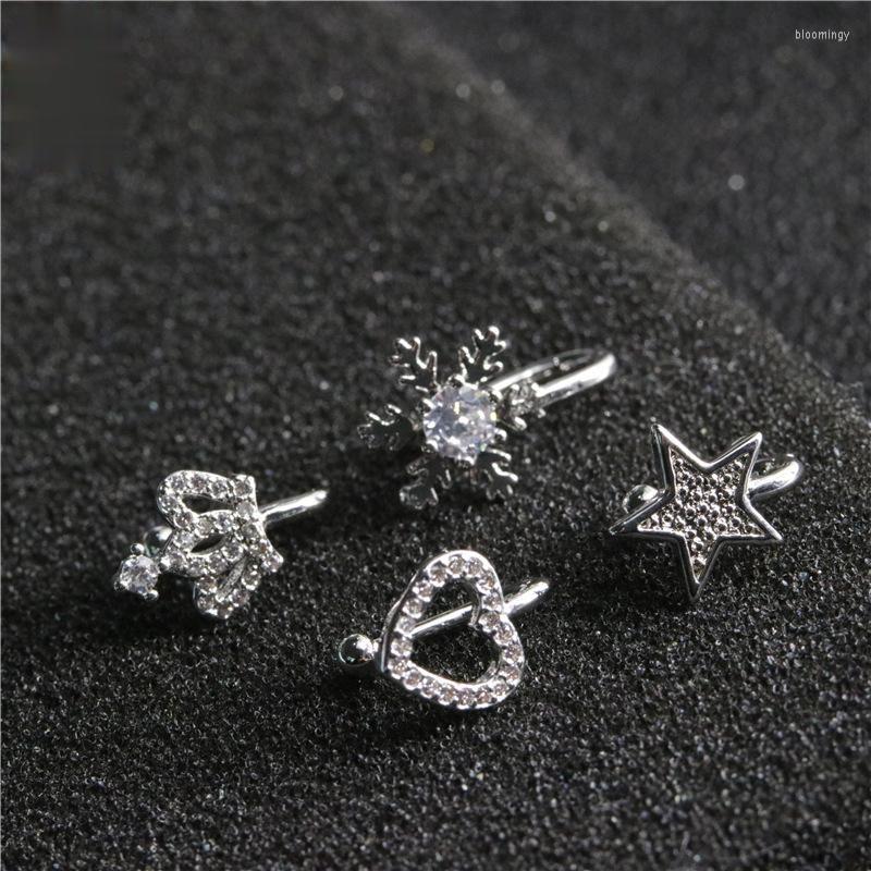 Stud Earrings Fashion Snowflake Five Pointed Star Love Crown Ear Bone Clip Charm Women No Hole Zircon Stainless Steel Piercing Jewelry 
Stud Earrings Fashion Snowflake Five Pointed Star Love Crown Ear Bone Clip Charm Women No Hole Zircon Stainless Steel Piercing Jewelry