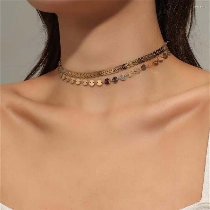 Pendant Necklaces Fashion Gold Color Simple Geometric Round Sequins Necklace For Women Female Vintage Girl Choker Multilevel Party Jewelry
Pendant Necklaces Fashion Gold Color Simple Geometric Round Sequins Necklace For Women Female Vintage Girl Choker Multilevel Party Jewelry