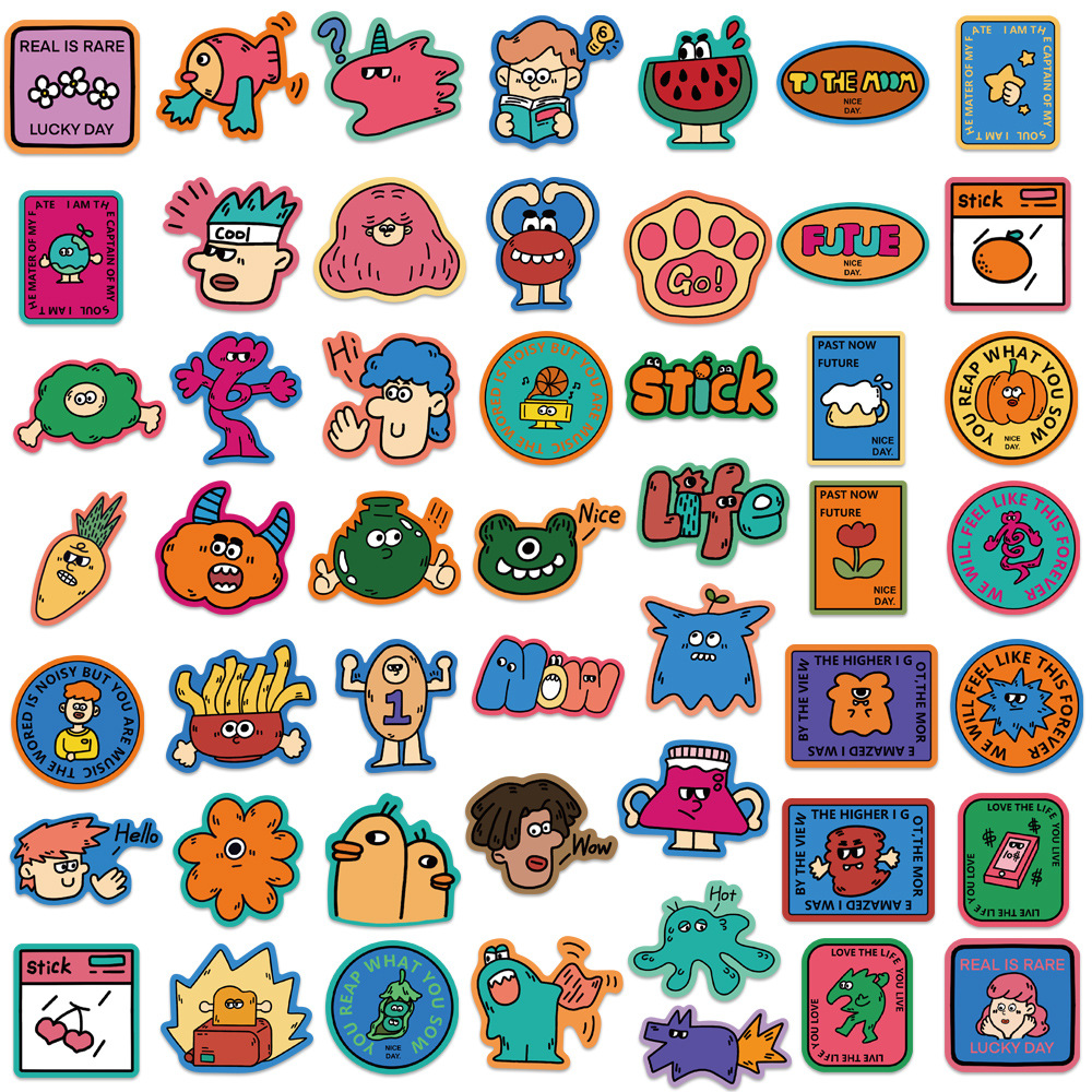 50pcs Cartoon Original Stickers Waterproof No-duplicate Sticker Kids Toys for Helmet Skateboard Luggage Bottle Notebook Car Decal, Multi-color
50pcs Cartoon Original Stickers Waterproof No-duplicate Sticker Kids Toys for Helmet Skateboard Luggage Bottle Notebook Car Decal, Multi-color