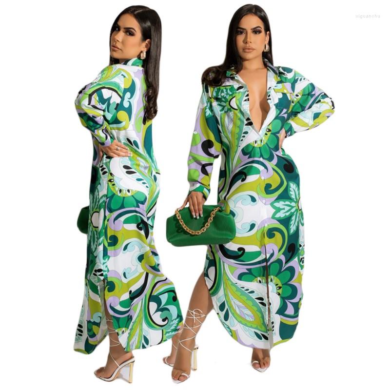 Ethnic Clothing Printed African Dresses For Women Fashion Asymmetric Party Full Sleeve Shirt Long Dress Single Breasted Cardigan Robe Autumn
Ethnic Clothing Printed African Dresses For Women Fashion Asymmetric Party Full Sleeve Shirt Long Dress Single Breasted Cardigan Robe Autumn