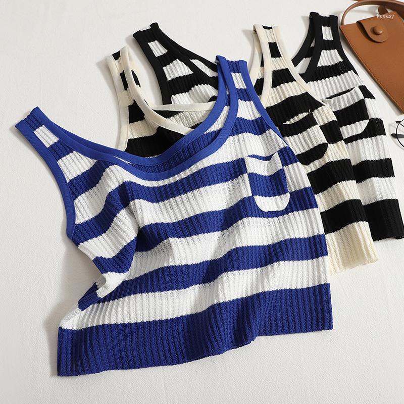 Women's Tanks Hikigawa Chic Fashion Women Tops Summer Conttrast Color Striped Knitted Camisole Outer Wear Thin Ice Silk Crop Tank Top Mujer, Black
Women's Tanks Hikigawa Chic Fashion Women Tops Summer Conttrast Color Striped Knitted Camisole Outer Wear Thin Ice Silk Crop Tank Top Mujer, Black